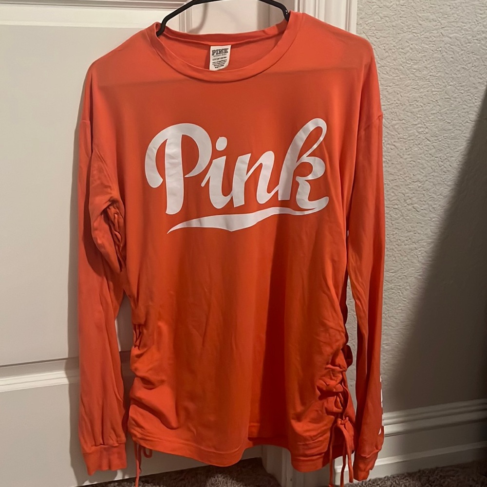 PINK long sleeve coral pink shirt